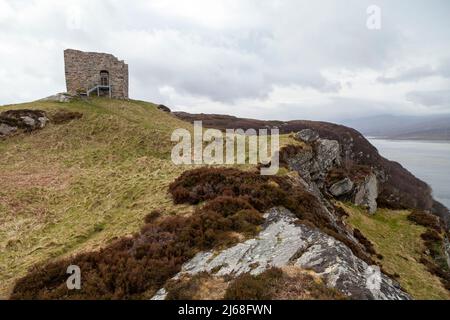 Castle Varrich liegt im hohen Norden des schottischen Hochlandes in der Nähe des Dorfes Tongue, Highland, Schottland Stockfoto