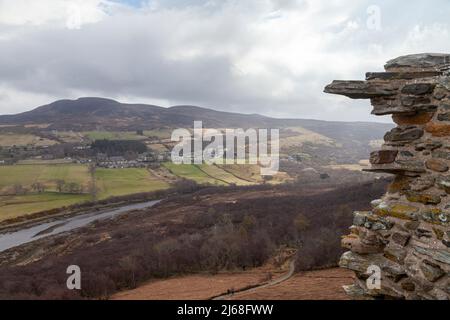 Das Dorf der Zunge vom Schloss Varrich aus gesehen Stockfoto