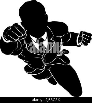 Silhouette Super Hero Business Man Superhero Stock Vektor