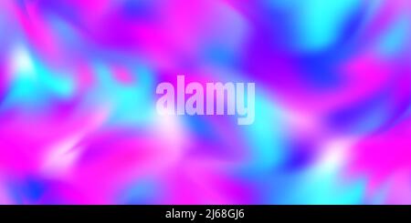 Neon Holo abstraktes Nahtloses Muster. Schillernder, holographischer Regenbogen. Lebendiger Hintergrund im Stil von 80s und 90s. Farbstoff-Grafik-Gradienteneffekt. Un Stock Vektor