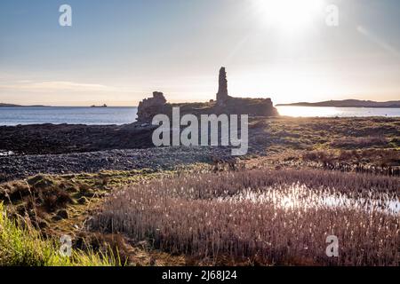 McSwynes Castle befindet sich in St. Johns Point in der Grafschaft Donegal - Irland Stockfoto