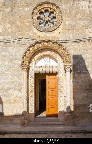 Kirche Sant'Anna, Altstadt von Corovigno, Apulien (Apulien), Italien. Stockfoto