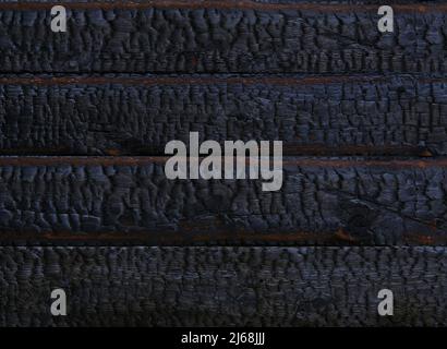 Verbranntes Holz Hintergrund Feuerholz Muster Stockfoto