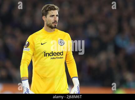 London, Großbritannien. 28.. April 2022. Kevin Trapp von Eintracht Frankfurt während des Spiels der UEFA Europa League im Londoner Stadion. Bildnachweis sollte lauten: Paul Terry / Sportimage Kredit: Sportimage/Alamy Live News Stockfoto