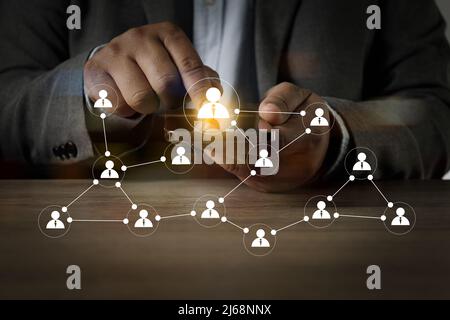 People Network Structure People Business- und Kommunikationstechnologie Person Social Media Human Resources Structure Stockfoto