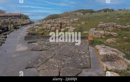 Ausgrabungen der antiken Stadt Tharros, Sinis Peninsula, Oristano Stockfoto