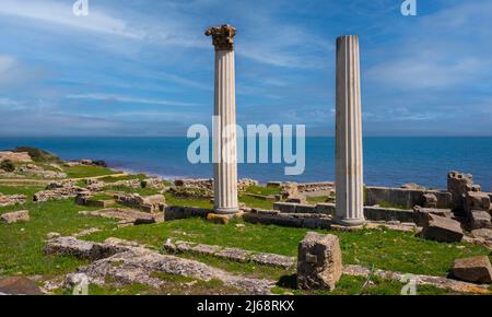 Ausgrabungen der antiken Stadt Tharros, Sinis Peninsula, Oristano Stockfoto