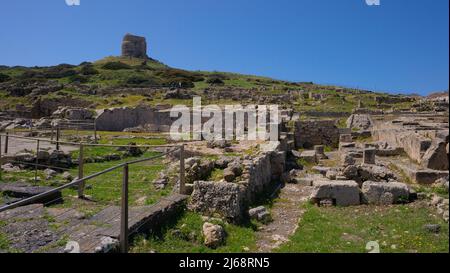 Ausgrabungen der antiken Stadt Tharros, Sinis Peninsula, Oristano Stockfoto