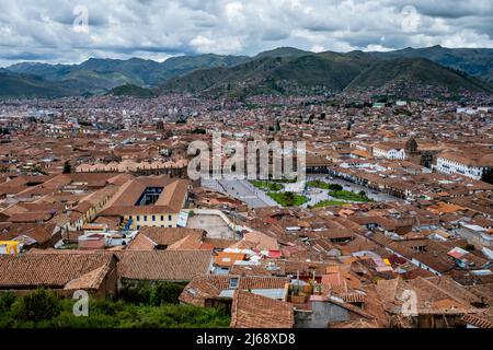 Die Skyline Der Stadt Cusco, Provinz Cusco, Peru. Stockfoto