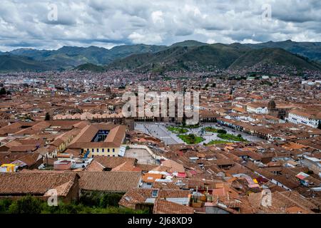 Die Skyline Der Stadt Cusco, Provinz Cusco, Peru. Stockfoto