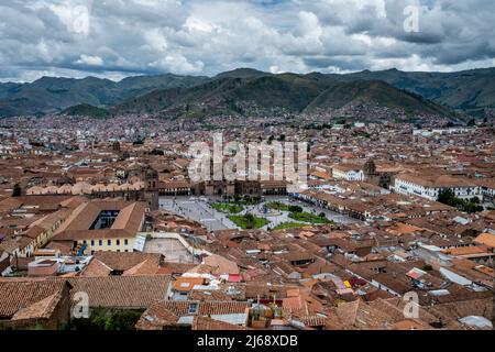 Die Skyline Der Stadt Cusco, Provinz Cusco, Peru. Stockfoto