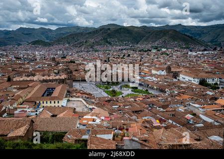 Die Skyline Der Stadt Cusco, Provinz Cusco, Peru. Stockfoto