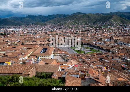 Die Skyline Der Stadt Cusco, Provinz Cusco, Peru. Stockfoto