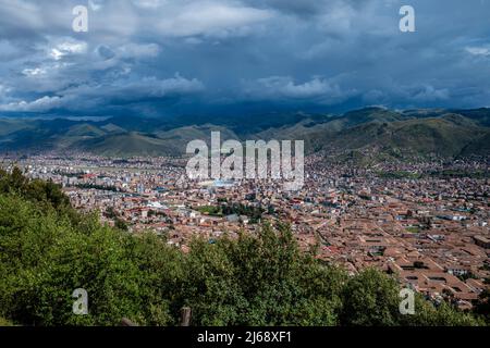 Die Skyline Der Stadt Cusco, Provinz Cusco, Peru. Stockfoto