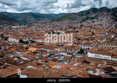 Die Skyline Der Stadt Cusco, Provinz Cusco, Peru. Stockfoto