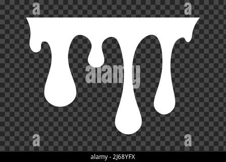 Weiße Schmelze tropft, Milchjoghurt tropft. Vector Graffiti Farbe Tropfen Blobs Stock Vektor