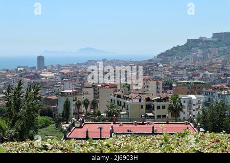 Napoli - Panorama dal Belvedere del Real Bosco di Capodimonte Stockfoto