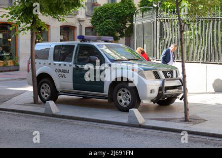 Madrid, Spanien - Juni 06 2018: Guardia Civil 4x4 im Stadtzentrum geparkt. Stockfoto