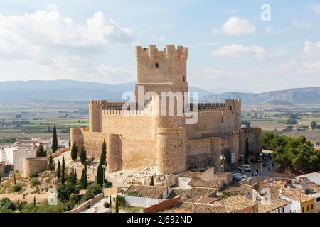 Schloss Atalaya oder Villena in der Provinz Alicante, Autonome Gemeinschaft Valencia, Spanien Stockfoto