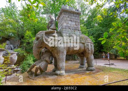 Der Monsterpark (Sacro Bosco) (Villa delle Meraviglie), Bomarzo, Viterbo, Latium, Italien Stockfoto