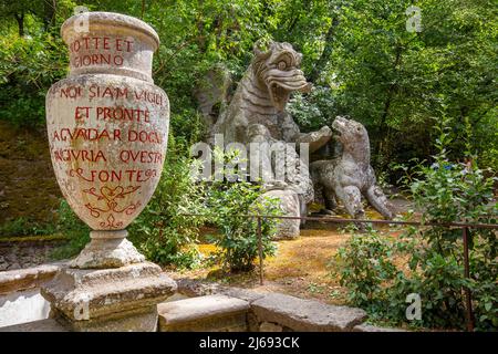 Der Monsterpark (Sacro Bosco) (Villa delle Meraviglie), Bomarzo, Viterbo, Latium, Italien Stockfoto