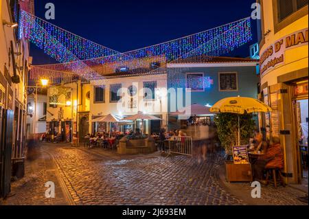 Das Dorf Camara de Lobos in der Dämmerung, Insel Madeira, Portugal, Atlantik, Europa Stockfoto