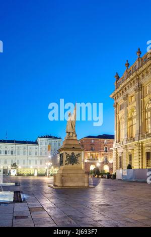 Piazza Castello, Turin, Piemont, Italien Stockfoto