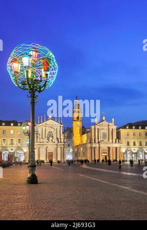 Piazza San Carlo, Turin, Piemont, Italien Stockfoto