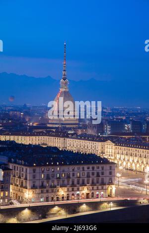 Blick vom Monte dei Cappuccini, Turin, Piemont, Italien Stockfoto