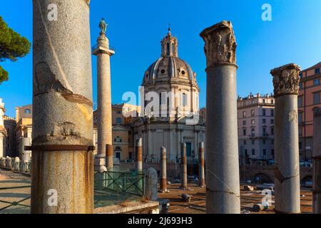 Foro di Traiano (Trajans Forum), UNESCO-Weltkulturerbe, Rom, Latium, Italien Stockfoto