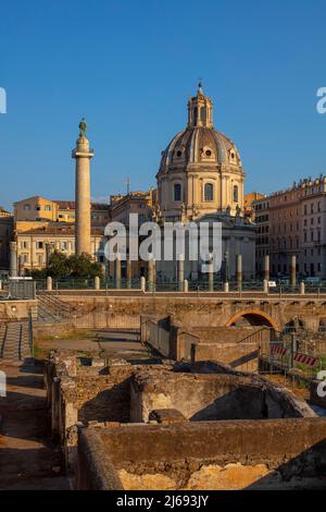 Foro di Traiano (Trajans Forum), UNESCO-Weltkulturerbe, Rom, Latium, Italien Stockfoto