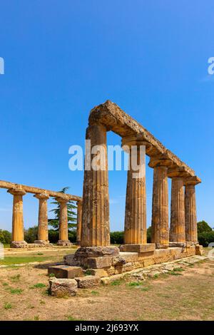 Tempel von Hera (pfälzische Tische), Bernalda, Miera, Basilikata, Italien Stockfoto