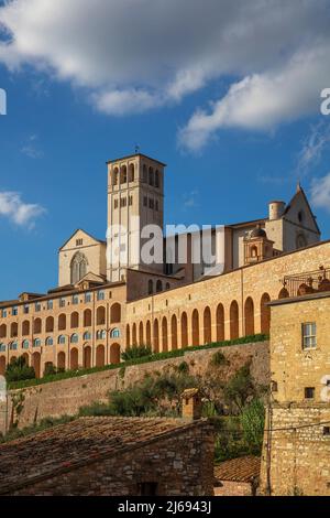 Basilika San Francesco, UNESCO-Weltkulturerbe, Assisi, Perugia, Umbrien, Italien Stockfoto