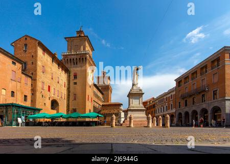 Schloss Estense, Ferarra, UNESCO-Weltkulturerbe, Emilia-Romagna, Italien Stockfoto