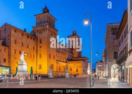 Schloss Estense, Ferarra, UNESCO-Weltkulturerbe, Emilia-Romagna, Italien Stockfoto