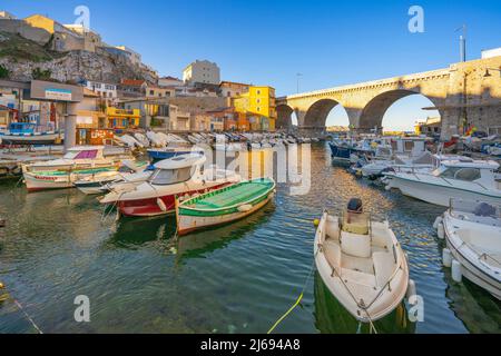 Vallon des Auffes, Marseille, Provence-Alpes-Cote d'Azur, Frankreich, Mittelmeer, Europa Stockfoto