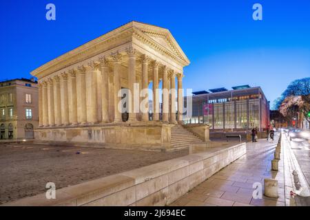 Die Maison Carree, Nimes, Gard, Okzitanien, Frankreich, Europa Stockfoto