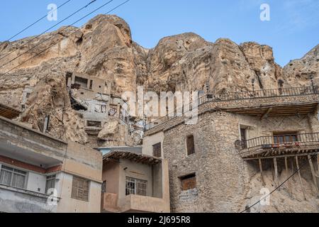 Maaloula kleine christliche Stadt vor dem Krieg jetzt in Ruinen, Syrien Stockfoto