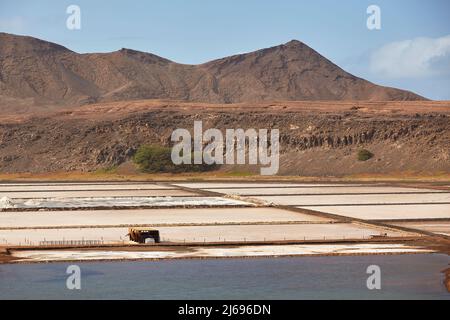 Salinas, Salzpfannen im Nordosten von Sal, Kapverdischen Inseln, Atlantik, Afrika Stockfoto