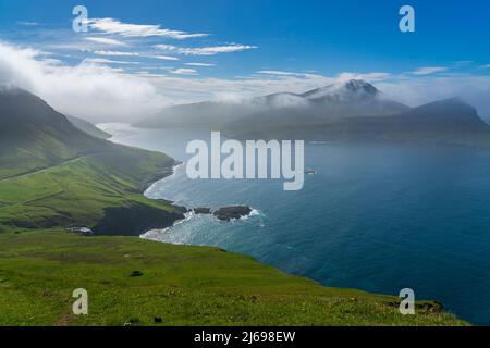 Sorvagsfjordur, Vagar, Färöer, Dänemark Stockfoto