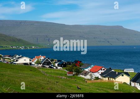 Kollafjordur, Streymoy Island, Färöer-Inseln, Dänemark Stockfoto