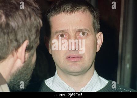 Mircea Dinescu, rumänische Lyrikerin und Journalistin, Januar 1990 Stockfoto