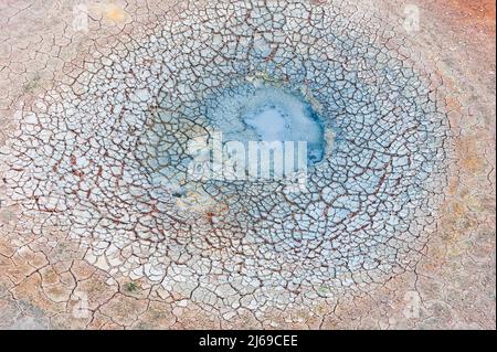 Mehrfarbige Muster auf geothermaler Fläche, Island Stockfoto