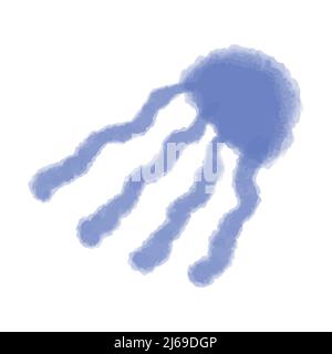 Vektor Purple Aquarell Qualle. Abstrakte Illustration der Unterwasserwelt von Hand gezeichnet. Stock Vektor