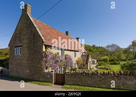 Ein Ferienhaus im Dorf Sutton Montis, Somerset, England. Stockfoto