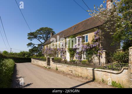 Ein Ferienhaus im Dorf Sutton Montis, Somerset, England. Stockfoto