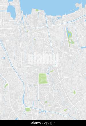 Stadtplan Jakarta, Farb-Detailplan, Vektorgrafik Stock Vektor