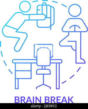Symbol für das Konzept des blauen Verlaufs für Hirnbruch Stock Vektor