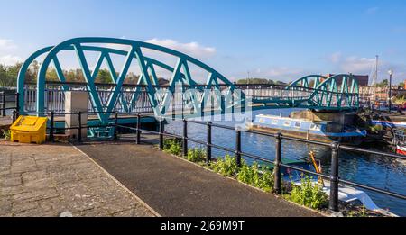 Poole's Wharf Bridge am schwimmenden Hafen in Bristol, Großbritannien Stockfoto