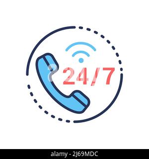Support-Service - Vektorlinien-Design einzelnes isoliertes Symbol Stock Vektor